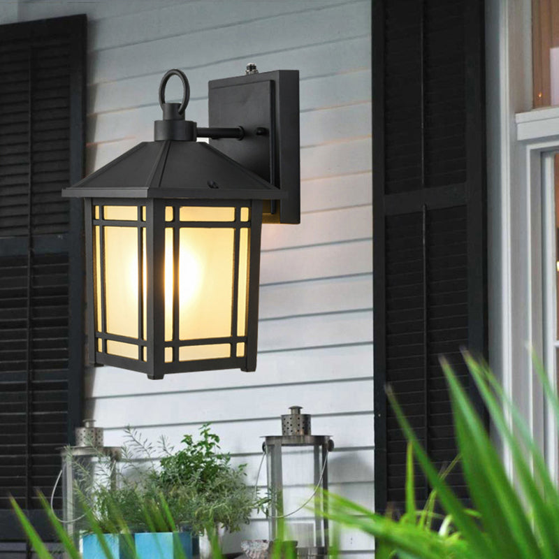 Schwarze Industrieleuchten Leuchten Schmiedeeisen Wandlampe für Flur