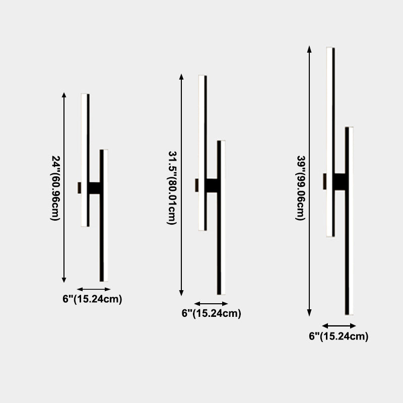 Lámpara de lámpara de montaje de pared lineal moderna lineal lámpara de pared de 1 luces para dormitorio