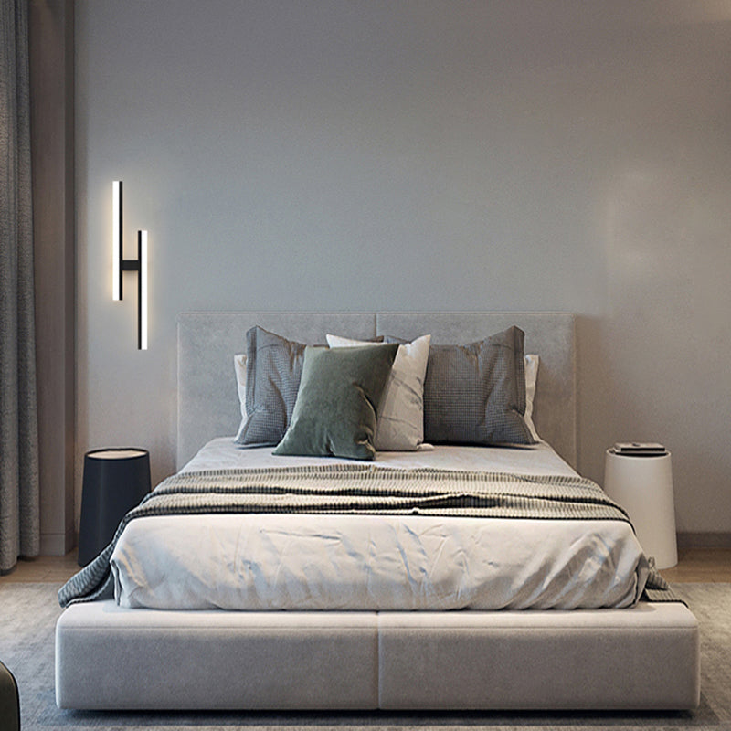 Lámpara de lámpara de montaje de pared lineal moderna lineal lámpara de pared de 1 luces para dormitorio