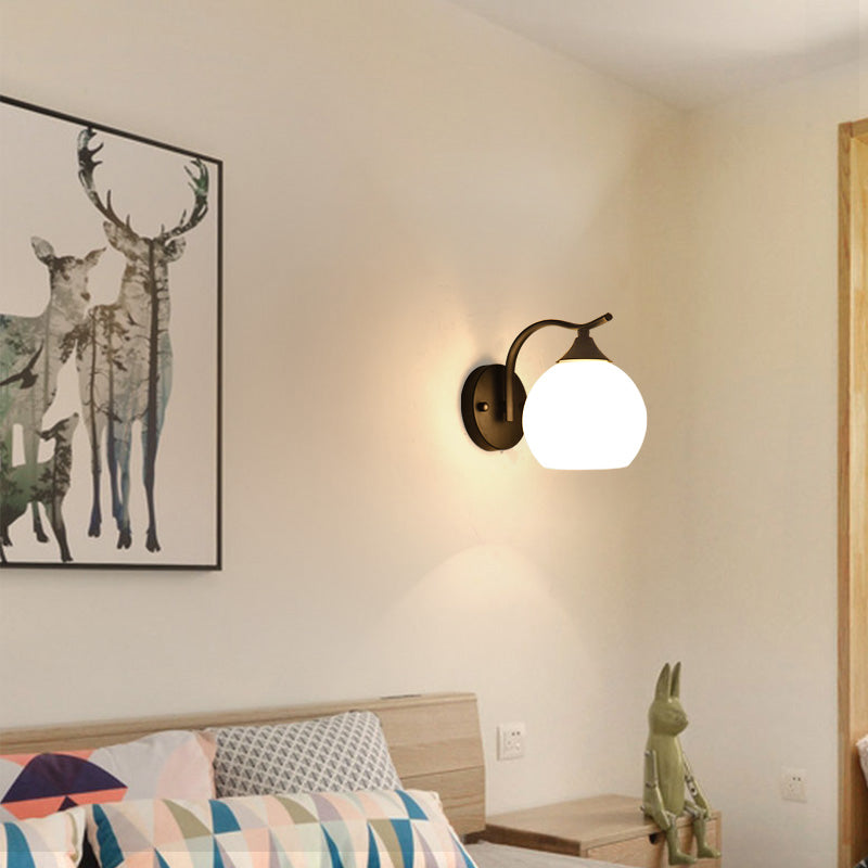 Schwarz schmiedeeisere Wandleuchte Industrieschlafzimmer Kuppel Wandmontage Lampe