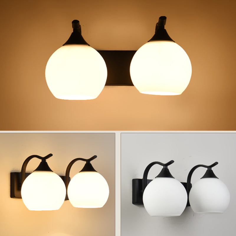 Schwarz schmiedeeisere Wandleuchte Industrieschlafzimmer Kuppel Wandmontage Lampe