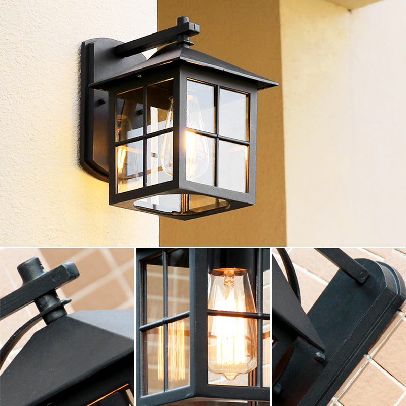 Wrought Iron Wall Lamp Sconce Industrial Loft 1-Light Sconce Lamp for Garden
