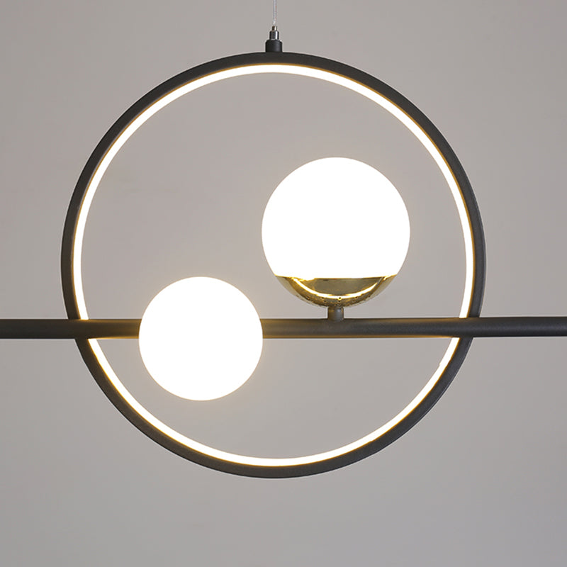 Contemporary Glass Chandelier Lamp Linear Island Pendant for Dining Room