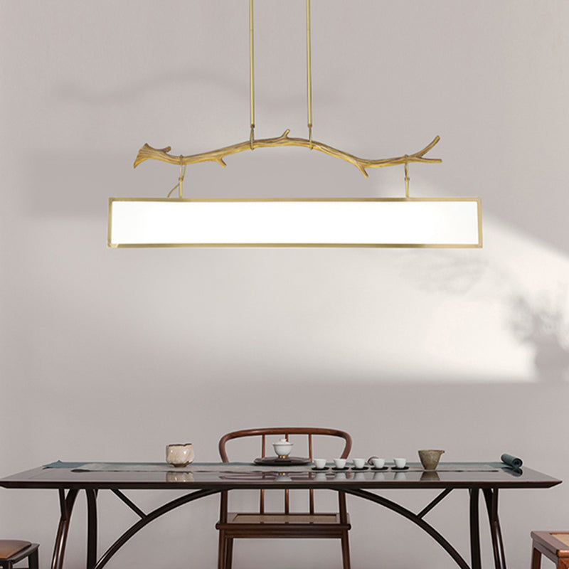 Luci a sospensione a sospensione in metallo in ottone lampade appese lineari moderne per sala da pranzo