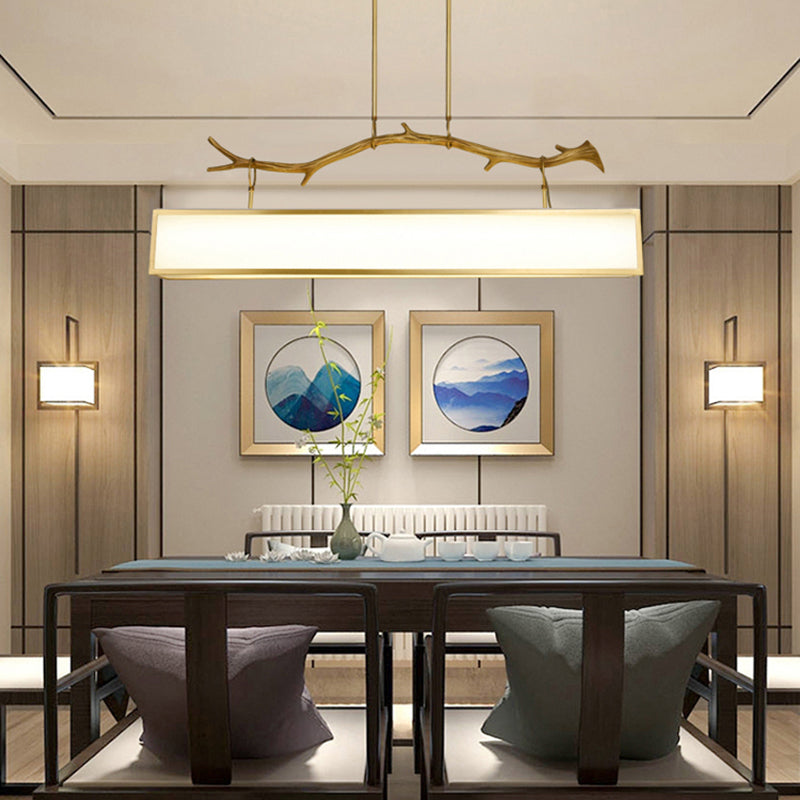 Luci a sospensione a sospensione in metallo in ottone lampade appese lineari moderne per sala da pranzo