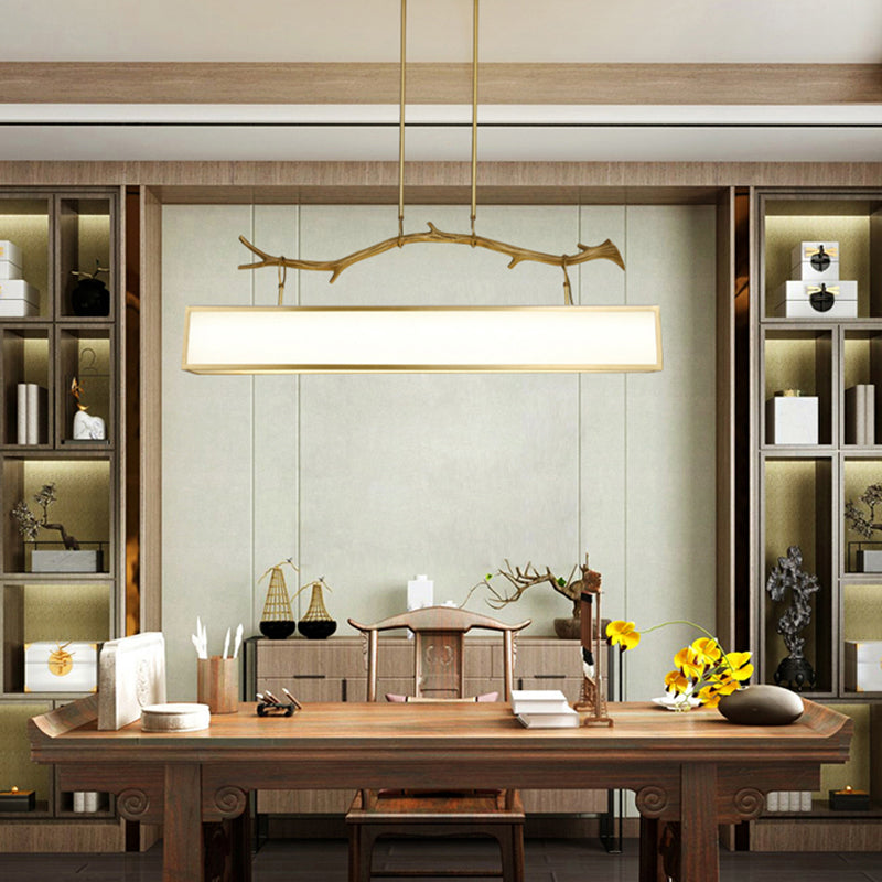 Luci a sospensione a sospensione in metallo in ottone lampade appese lineari moderne per sala da pranzo