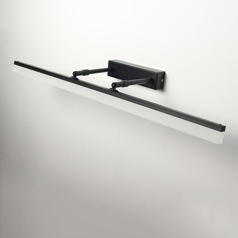 Metal Linear Shade Swing Arm Wall Lights Modern 1 Head Wall Mount Fixture in Black