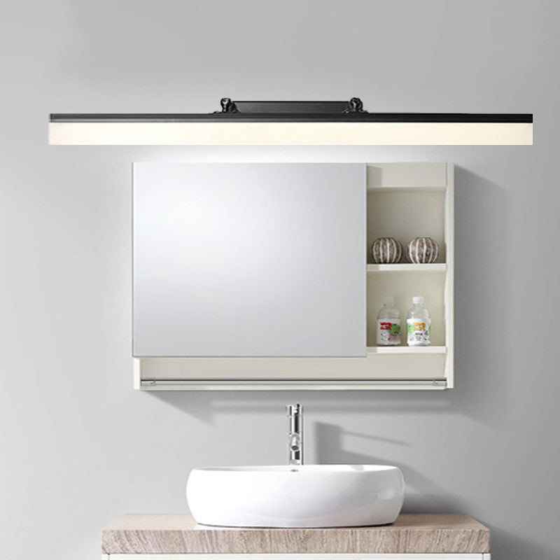 Metal Linear Shade Swing Arm Wall Lights Modern 1 Head Wall Mount Fixture in Black