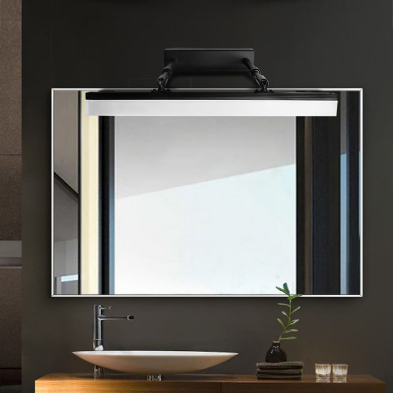 Metal Linear Shade Swing Arm Wall Lights Modern 1 Head Wall Mount Fixture in Black