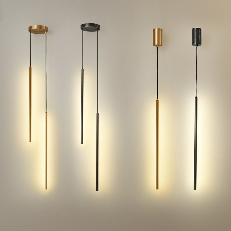 Minimalism Hanging Ceiling Light Metal Linear Ceiling Pendant Light for Bedroom
