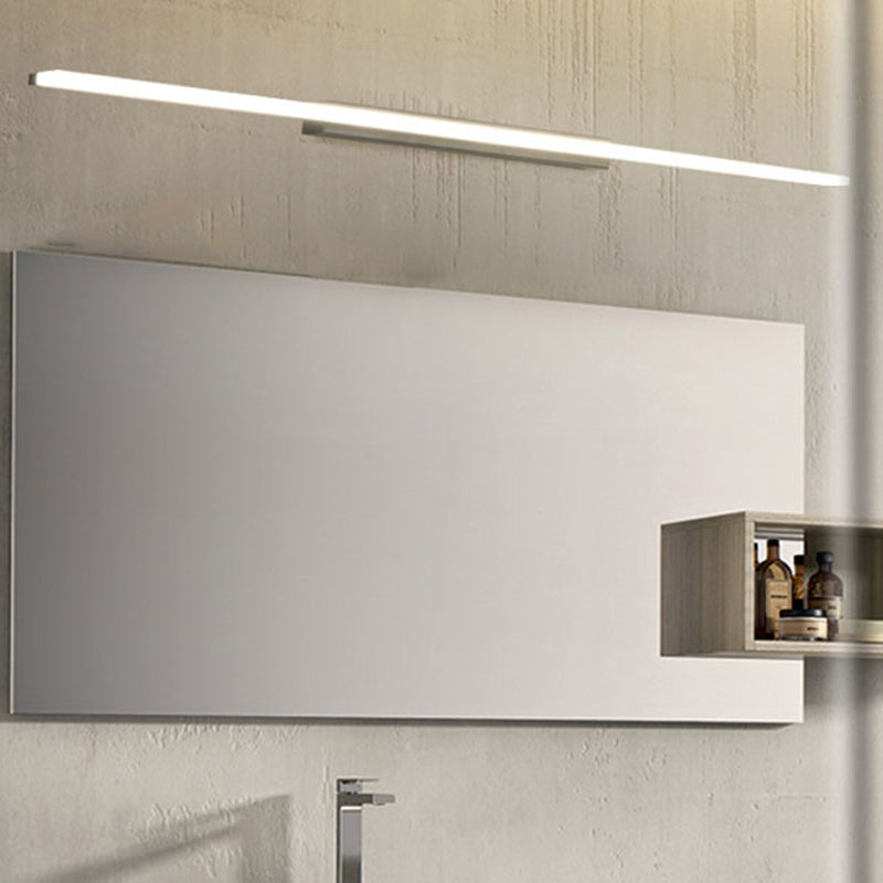 Acconde da muro di tonalità lineare a 1 luce moderna moderna illuminazione da parete specchio in stile semplice in bianco