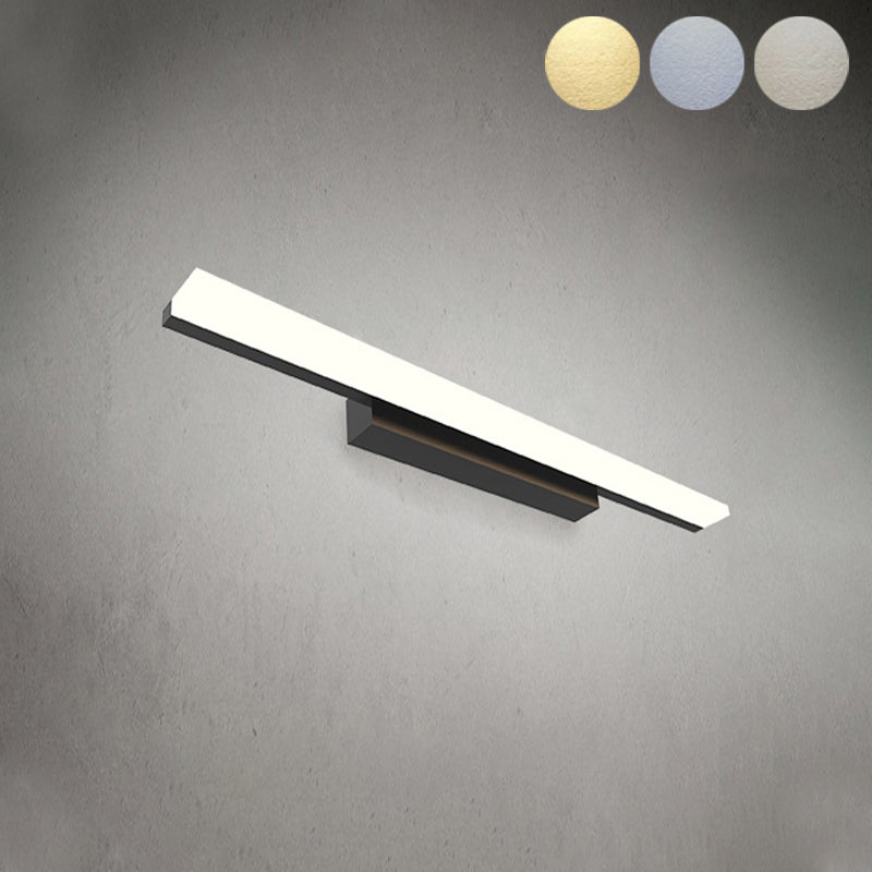 Acconde da muro di tonalità lineare a 1 luce moderna moderna illuminazione da parete specchio in stile semplice in bianco