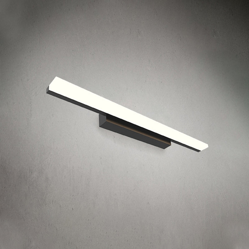 Acconde da muro di tonalità lineare a 1 luce moderna moderna illuminazione da parete specchio in stile semplice in bianco