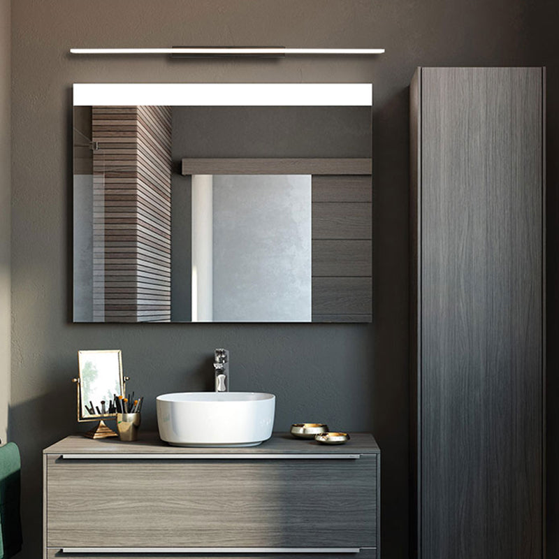 Acconde da muro di tonalità lineare a 1 luce moderna moderna illuminazione da parete specchio in stile semplice in bianco