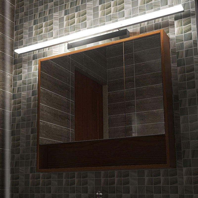 Acconde da muro di tonalità lineare a 1 luce moderna moderna illuminazione da parete specchio in stile semplice in bianco