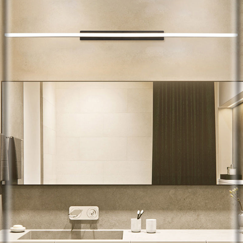 Acconde da muro di tonalità lineare a 1 luce moderna moderna illuminazione da parete specchio in stile semplice in bianco