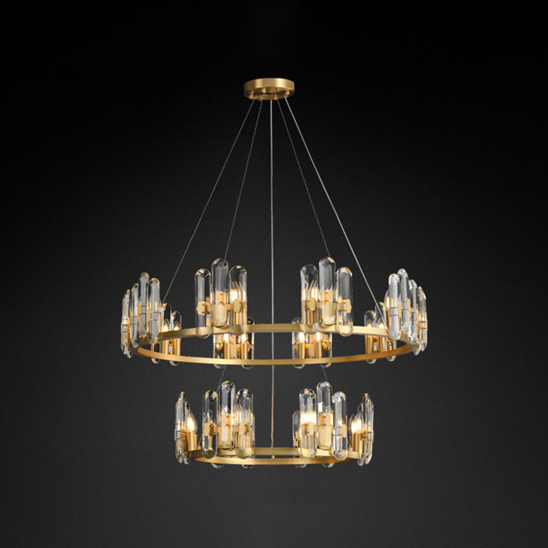 Contemporary Copper Ceiling Pendant Light Wheel Hanging Pendant Light for Living Room