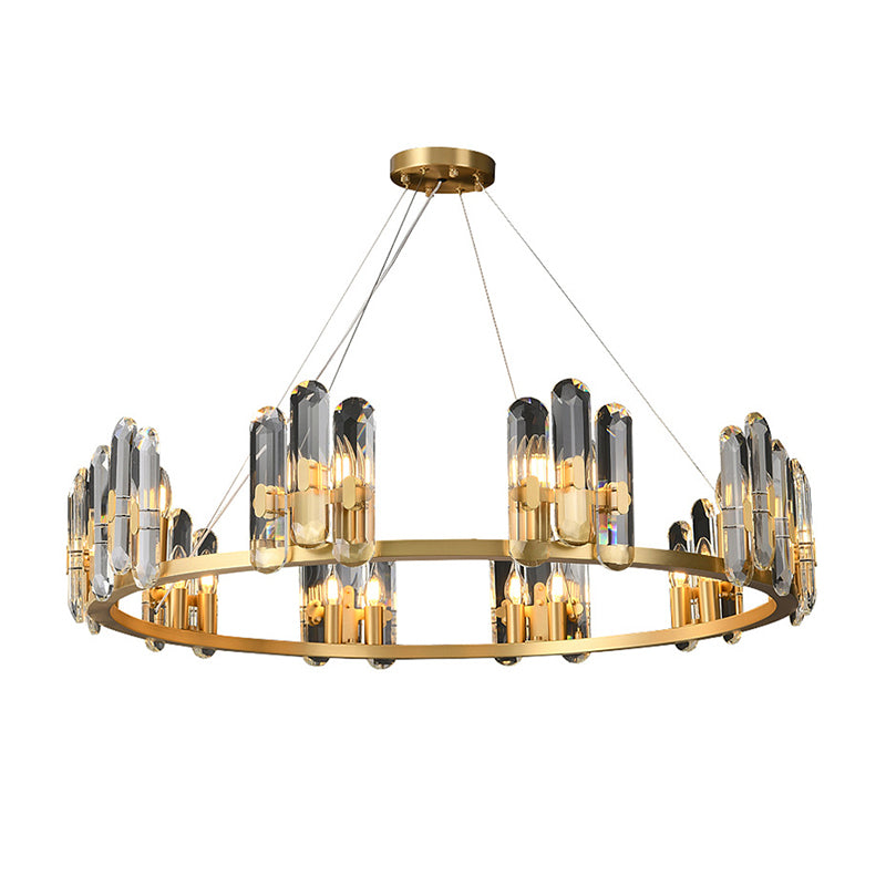Contemporary Copper Ceiling Pendant Light Wheel Hanging Pendant Light for Living Room