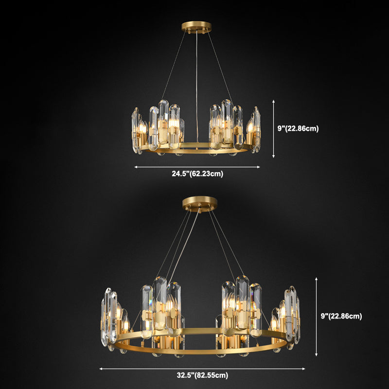 Contemporary Copper Ceiling Pendant Light Wheel Hanging Pendant Light for Living Room