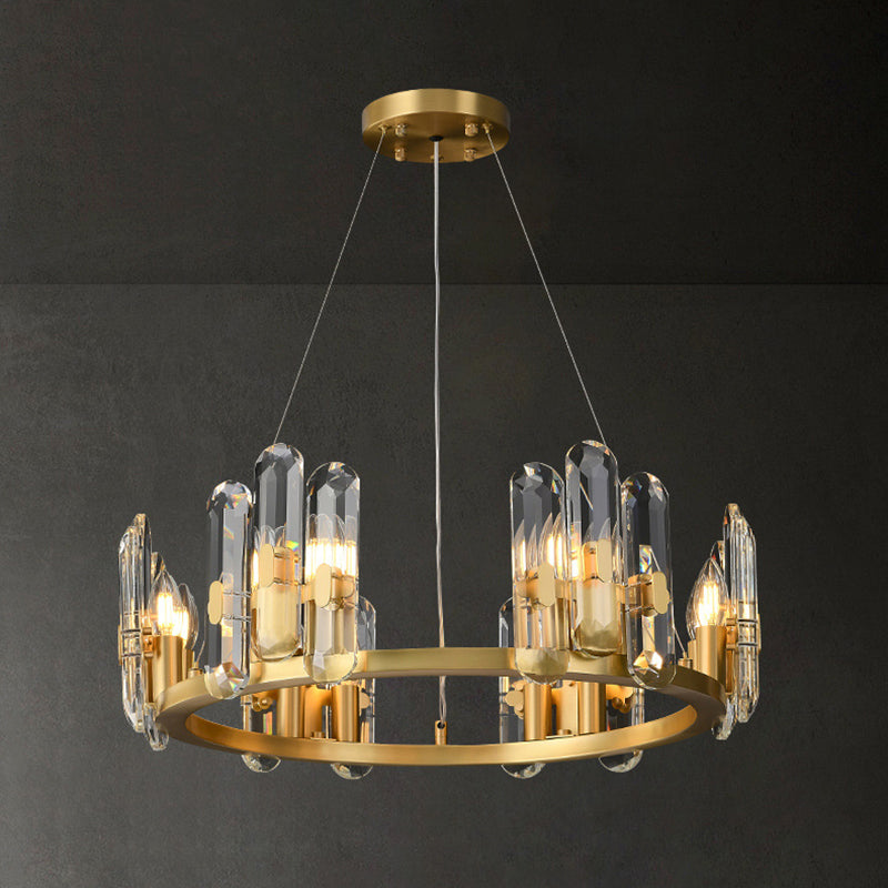 Contemporary Copper Ceiling Pendant Light Wheel Hanging Pendant Light for Living Room