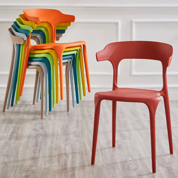 Modern Contemporary Plastic Side Chairs Multicolor Open Back Dining Chairs