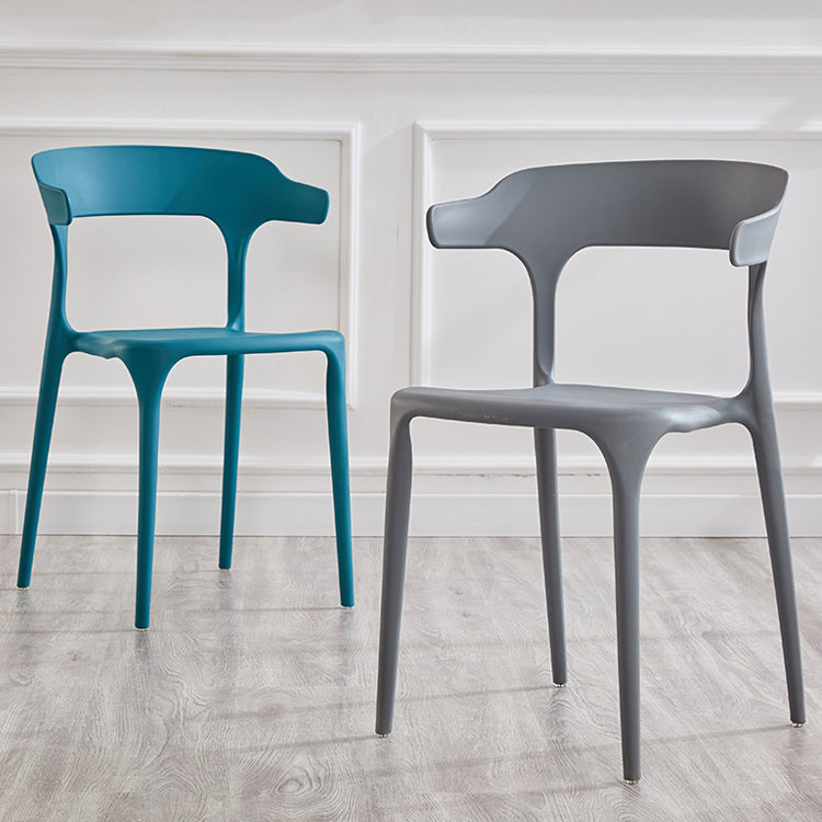 Modern Contemporary Plastic Side Chairs Multicolor Open Back Dining Chairs