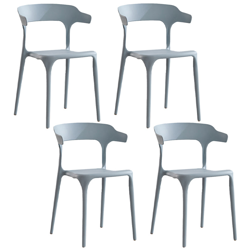 Modern Contemporary Plastic Side Chairs Multicolor Open Back Dining Chairs