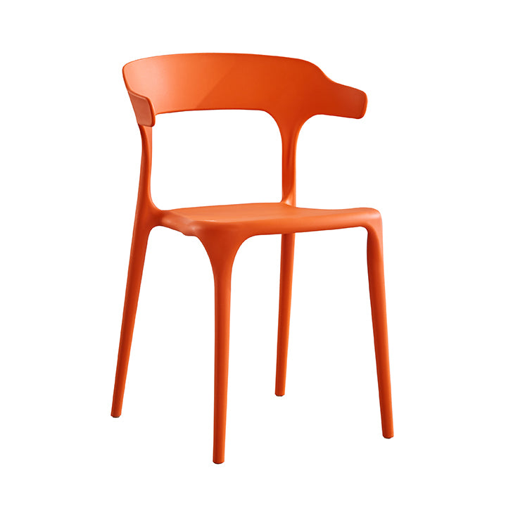 Chaises latérales en plastique contemporaines modernes chaises de salle à manger à dos ouvert multicolores