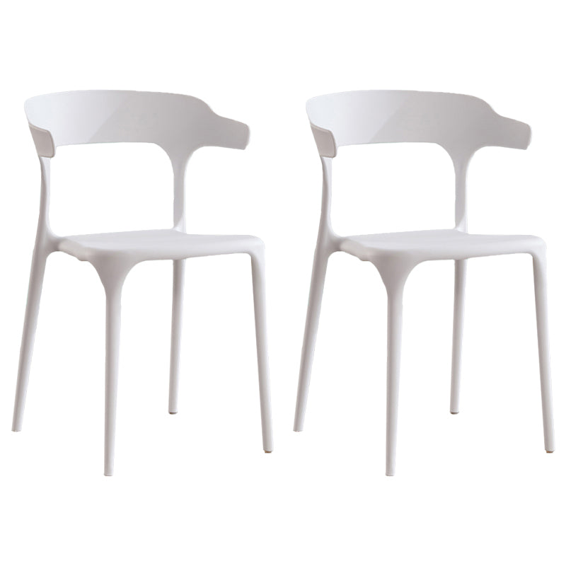 Modern Contemporary Plastic Side Chairs Multicolor Open Back Dining Chairs