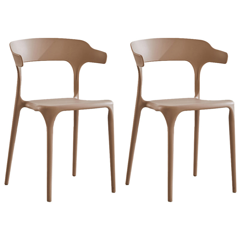 Modern Contemporary Plastic Side Chairs Multicolor Open Back Dining Chairs
