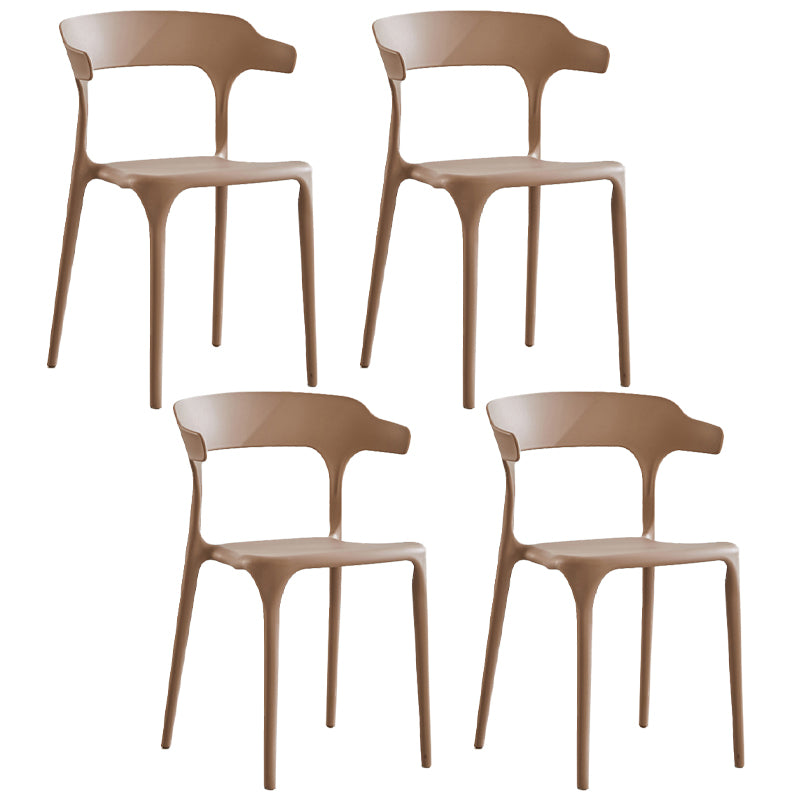 Modern Contemporary Plastic Side Chairs Multicolor Open Back Dining Chairs