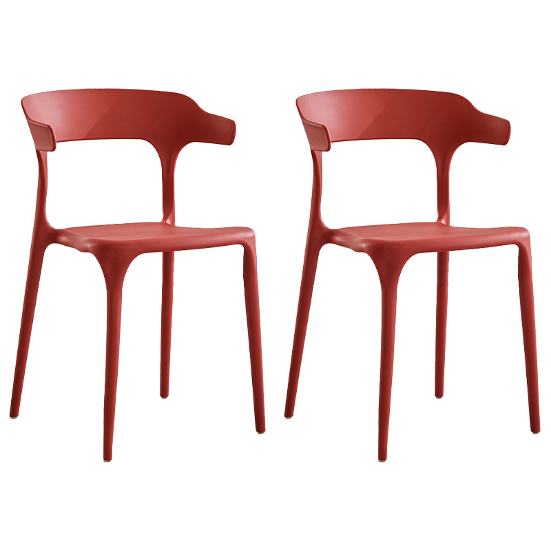 Modern Contemporary Plastic Side Chairs Multicolor Open Back Dining Chairs