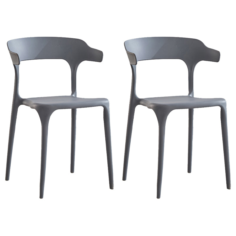 Modern Contemporary Plastic Side Chairs Multicolor Open Back Dining Chairs