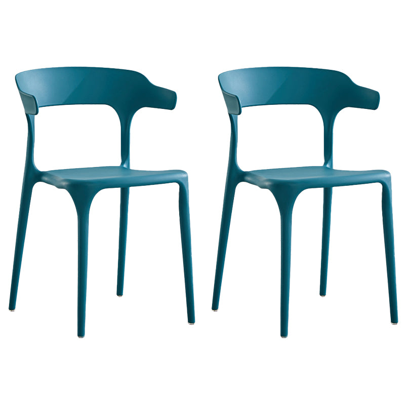 Modern Contemporary Plastic Side Chairs Multicolor Open Back Dining Chairs
