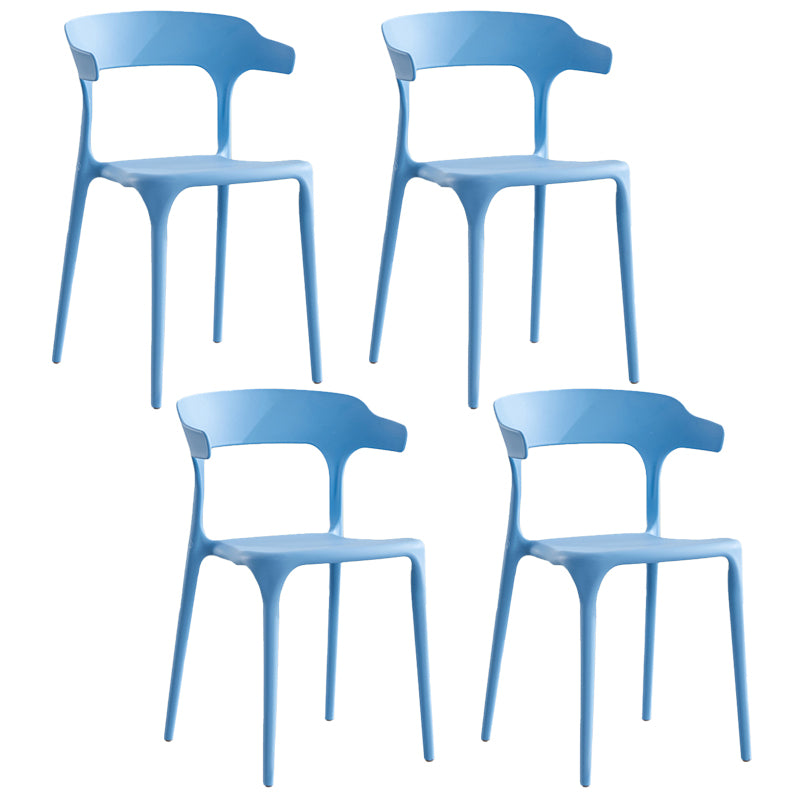 Modern Contemporary Plastic Side Chairs Multicolor Open Back Dining Chairs