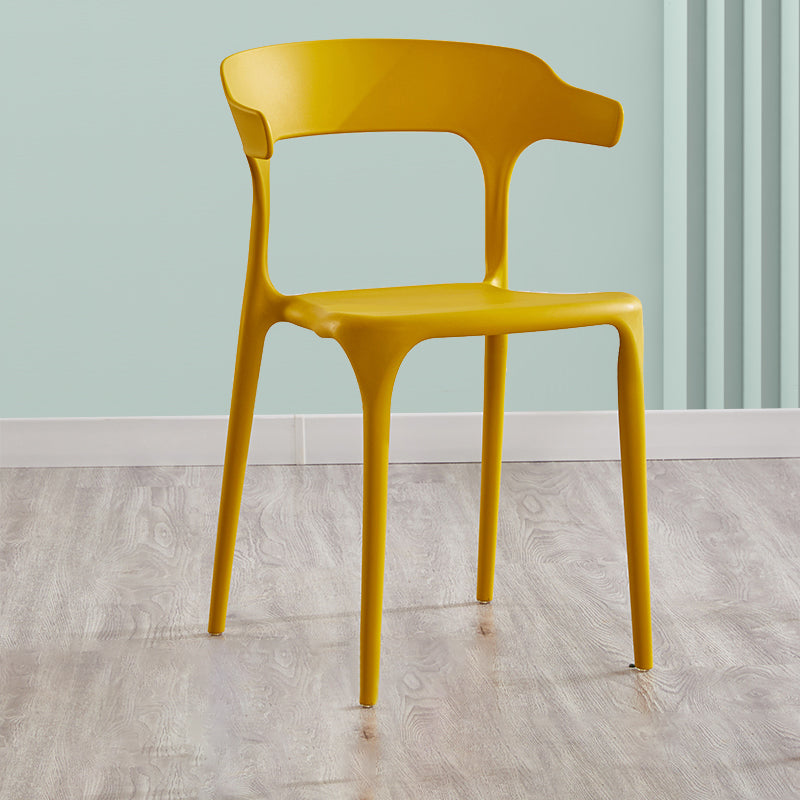 Modern Contemporary Plastic Side Chairs Multicolor Open Back Dining Chairs