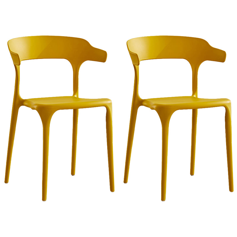 Modern Contemporary Plastic Side Chairs Multicolor Open Back Dining Chairs