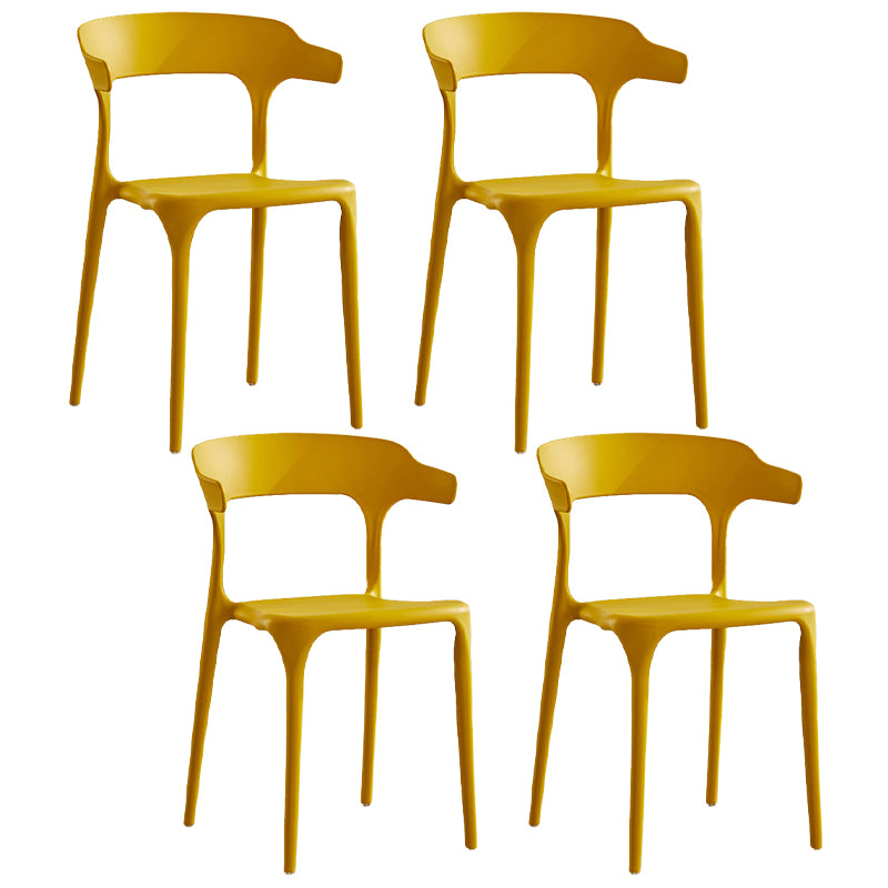 Modern Contemporary Plastic Side Chairs Multicolor Open Back Dining Chairs