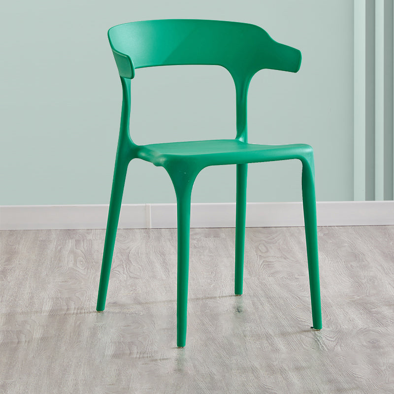 Modern Contemporary Plastic Side Chairs Multicolor Open Back Dining Chairs