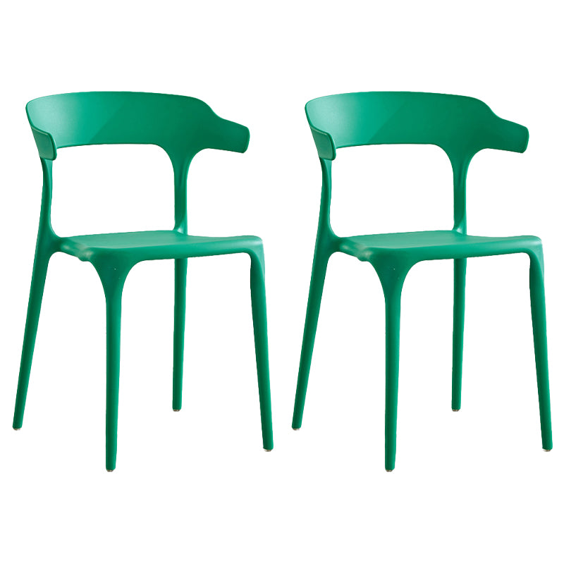 Modern Contemporary Plastic Side Chairs Multicolor Open Back Dining Chairs