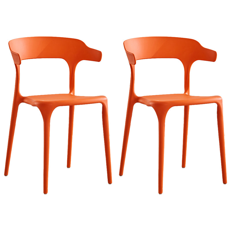 Modern Contemporary Plastic Side Chairs Multicolor Open Back Dining Chairs