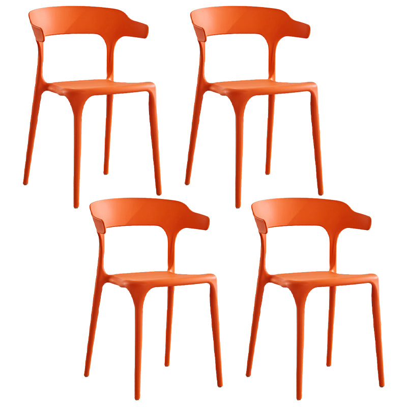Modern Contemporary Plastic Side Chairs Multicolor Open Back Dining Chairs