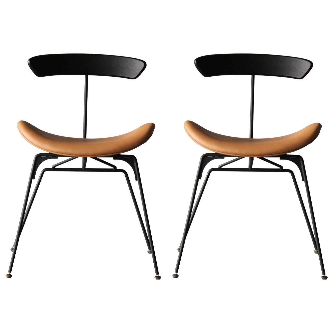 Ensembles de chaises latérales à dossier ouvert de chaise de salles à manger de cuisine en métal contemporain
