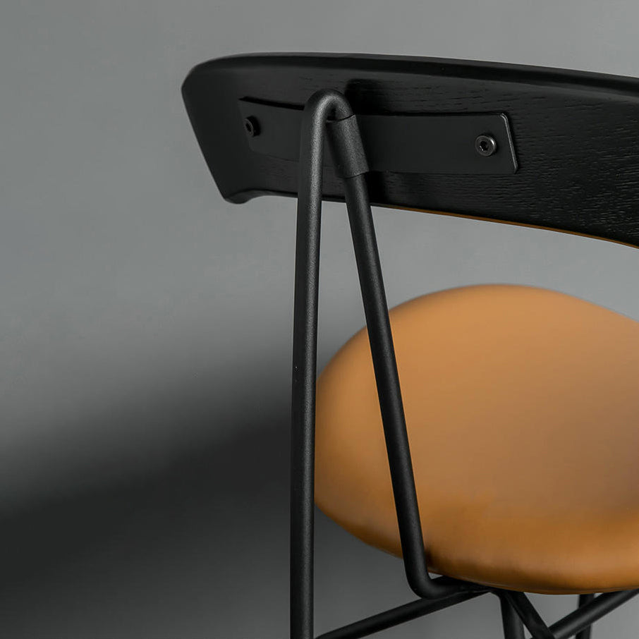 Ensembles de chaises latérales à dossier ouvert de chaise de salles à manger de cuisine en métal contemporain