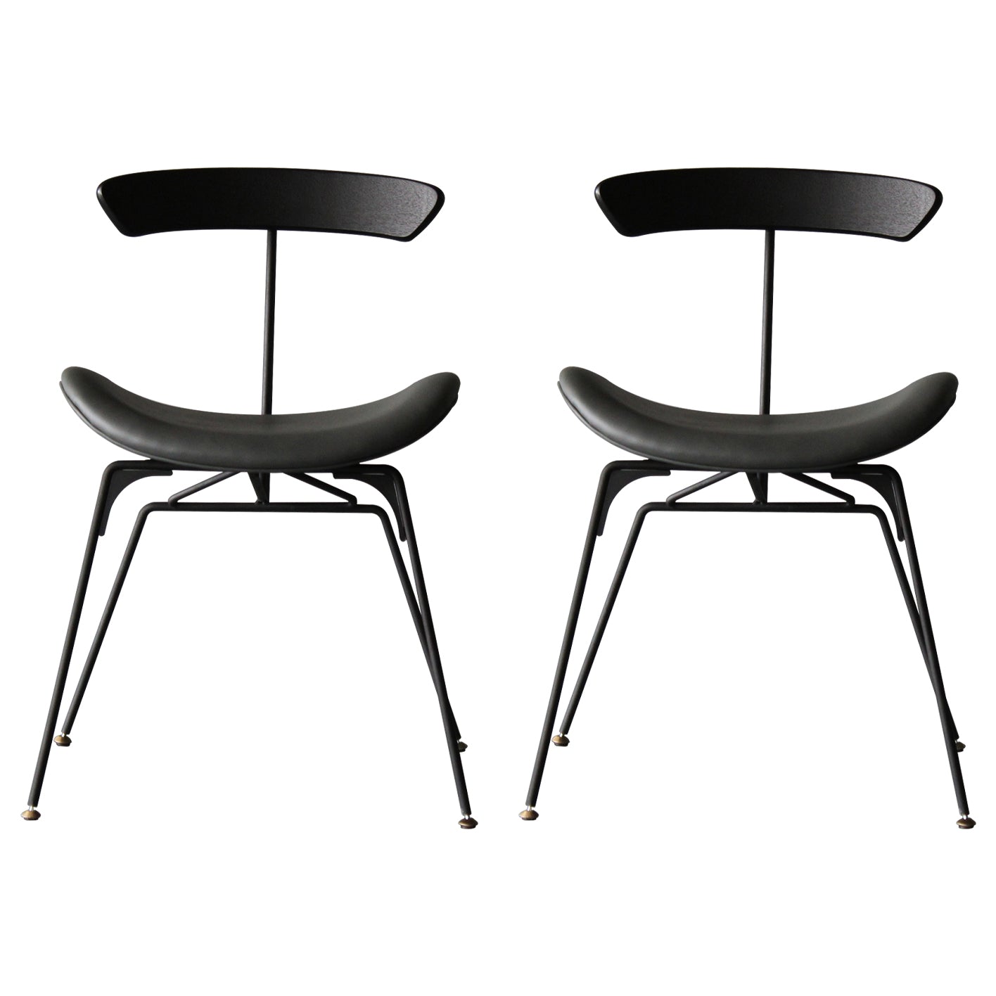 Ensembles de chaises latérales à dossier ouvert de chaise de salles à manger de cuisine en métal contemporain