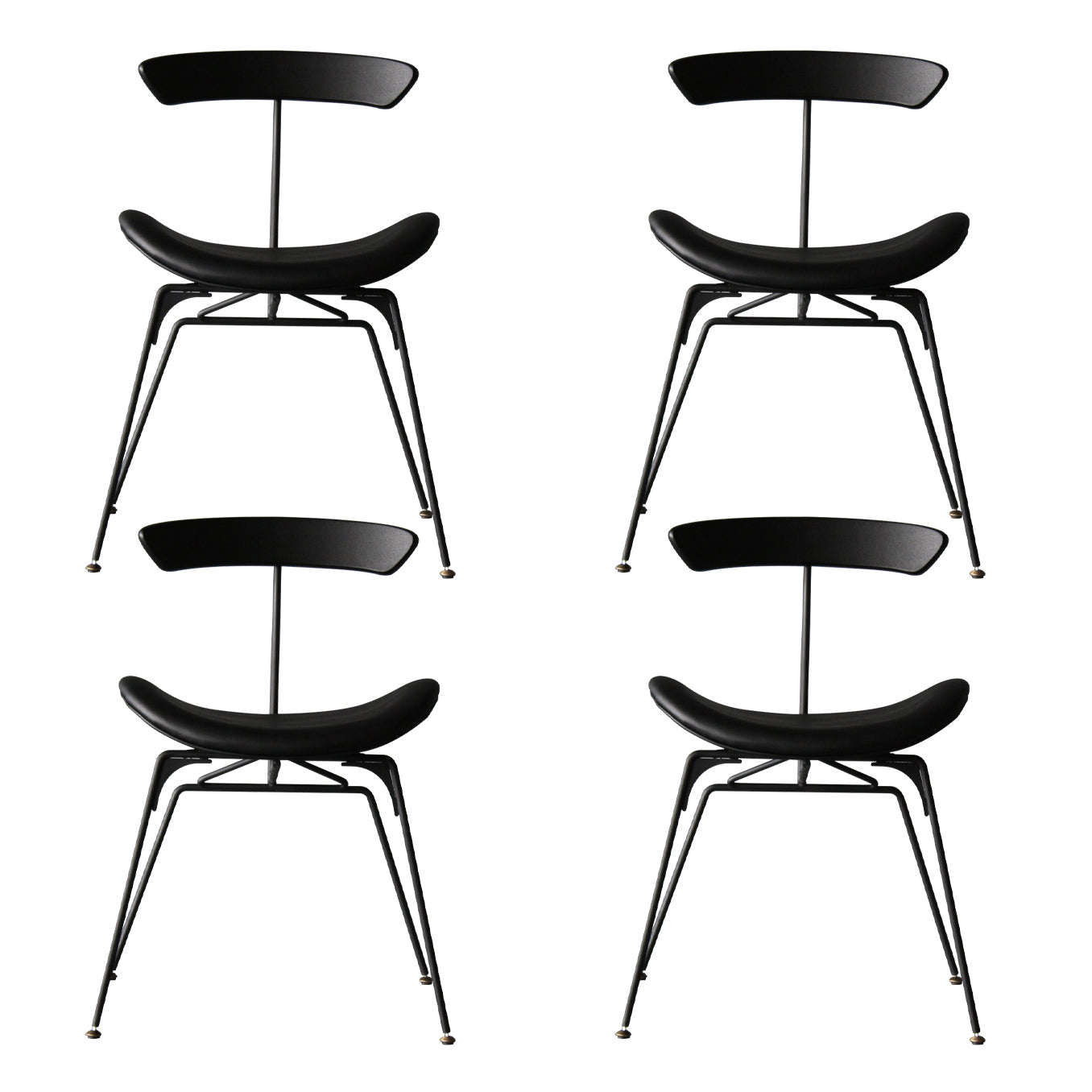 Ensembles de chaises latérales à dossier ouvert de chaise de salles à manger de cuisine en métal contemporain