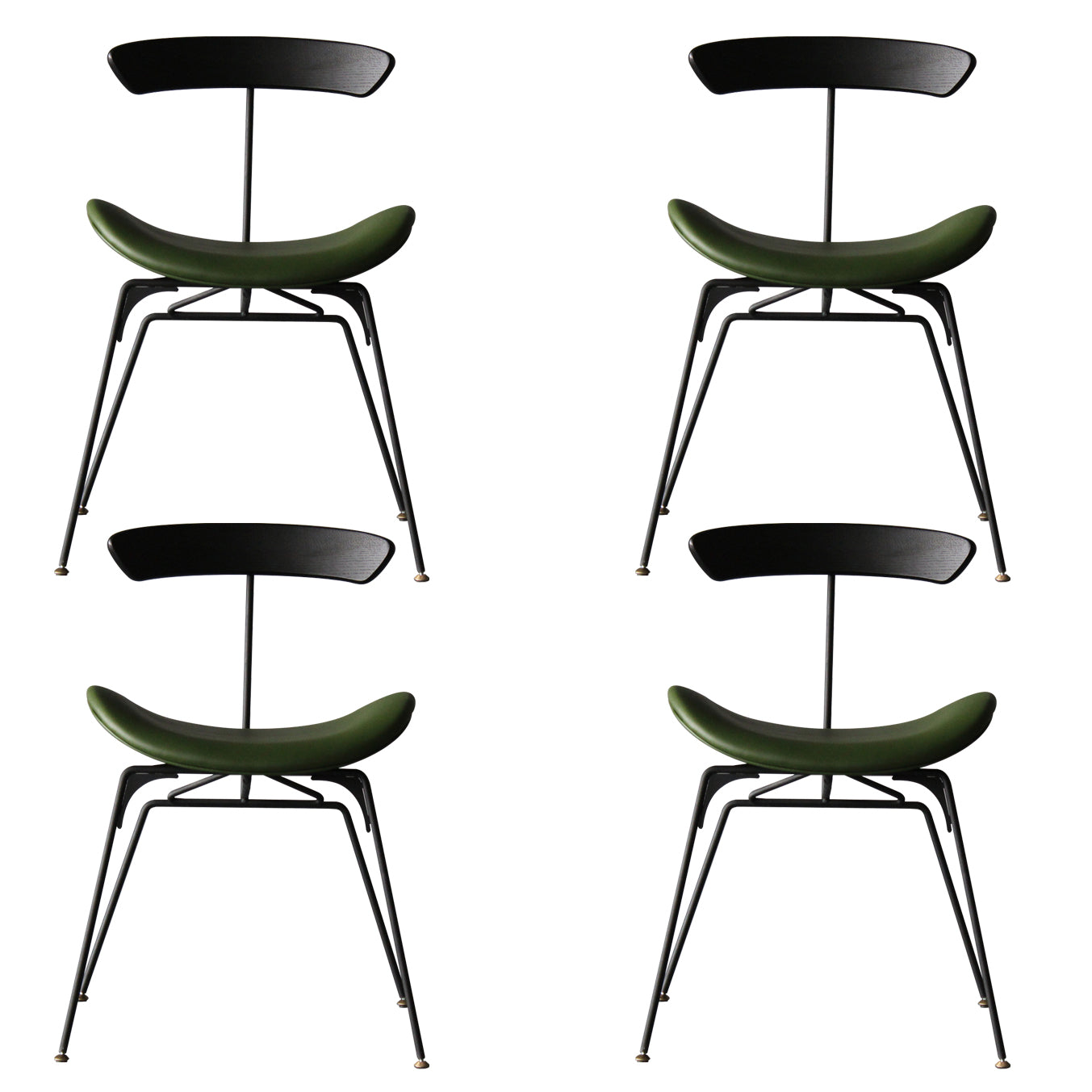Ensembles de chaises latérales à dossier ouvert de chaise de salles à manger de cuisine en métal contemporain