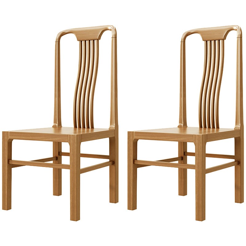Chaise d'appoint traditionnelle en bois de 19 pouces de large, à dossier à lattes, pour usage domestique