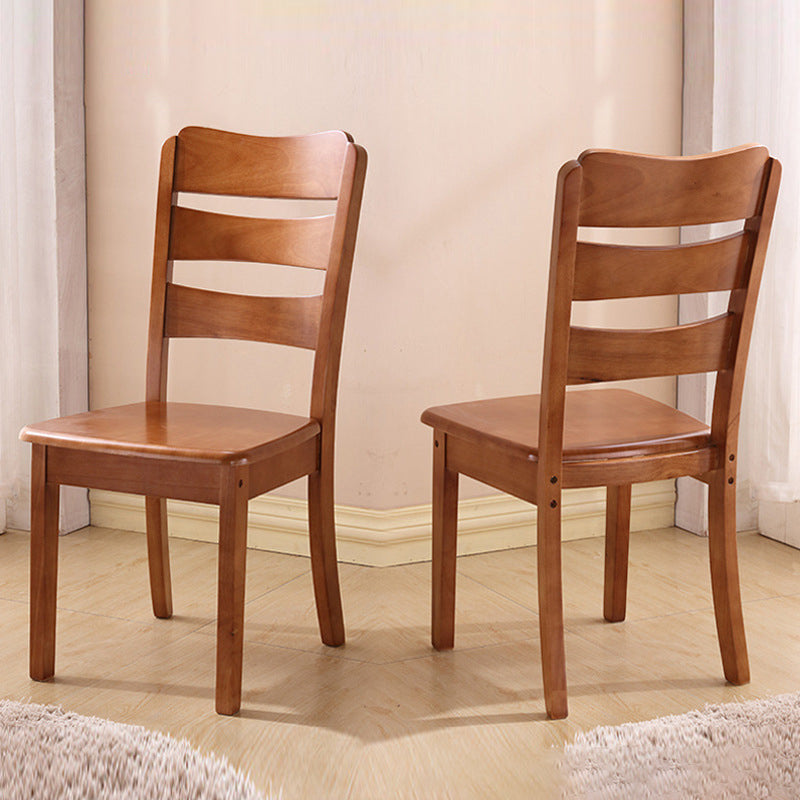 Silla lateral de madera maciza de estilo tradicional, silla de comedor con acabado mate para uso doméstico