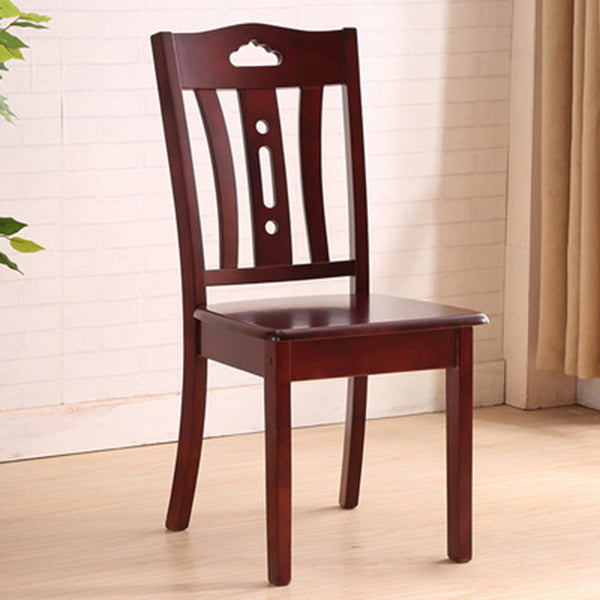 Silla lateral de madera maciza de estilo tradicional, silla de comedor con acabado mate para uso doméstico